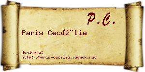Paris Cecília névjegykártya